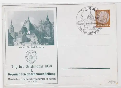 64213 Ganzsachen Ak Sorau Tag der Briefmarke 1938