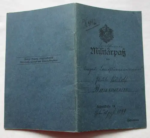 Militärpaß Vereidigung kurz vor Kriegsende 1918 Inf. Reg. 104 Chemnitz (124511)