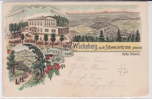 902356 Ak Lithographie Gruß vom Wacheberg auch Schweizerkrone 1898
