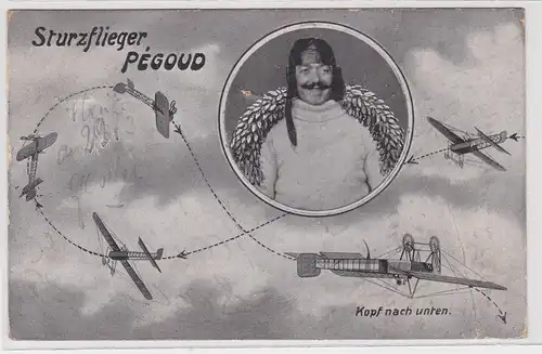 902626 Ak Sturzflieger Célestin Adolphe Pégoud beim Looping 1914