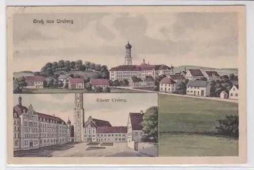 905214 Mehrbild Ak Gruß aus Ursberg Kloster und Totalansicht 1911