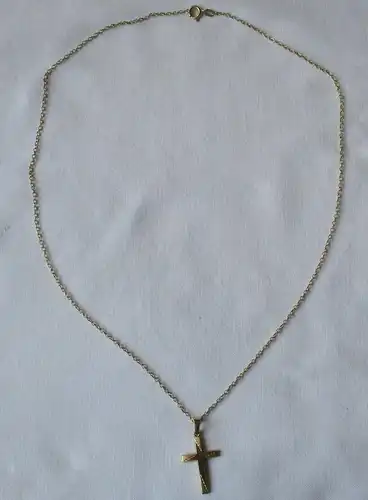 elegante 333er Gold Damen Halskette mit religiösem Kreuz Anhänger (116387)