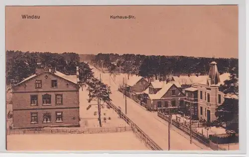 903371 Winter Ak Windau Ventspils Kurhaus Strasse um 1915