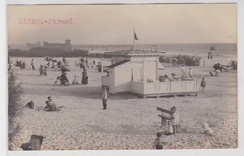 903372 Foto Ak Libau Liepāja Strand mit Badegästen um 1910