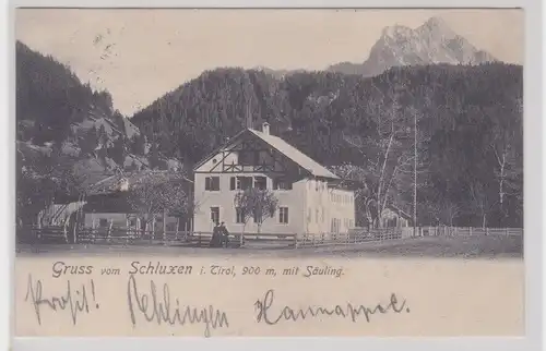 903483 Ak Gruß vom Schluxen in Tirol 900 m mit Säuling 1903