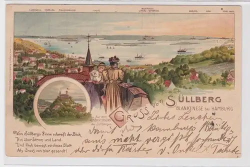 903616 Ak Lithographie vom Süllberg Blankenese bei Hamburg 1899