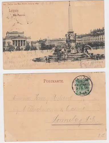 903976 Ak Leipzig Augustusplatz Stempel Städtisches Kauhaus 1900