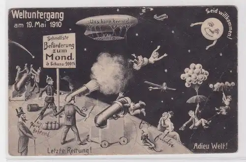 903725 Offizielle Erinnerungskarte an den Untergang der Welt am 19.Mai 1910