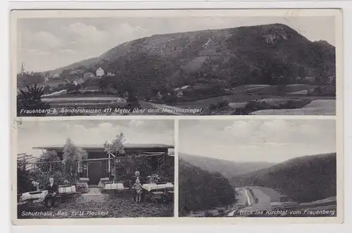 87209 Mehrbild Ak Frauenberg bei Sondershausen Schutzhaus usw. 1937