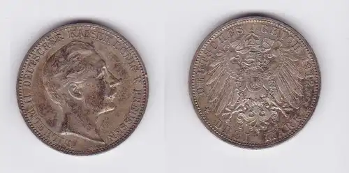 3 Mark Silbermünze Preussen Kaiser Wilhelm II 1912 A Jäger 103 (117151)