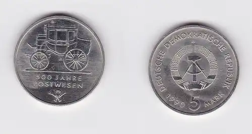 DDR Gedenk Münze 5 Mark 500 Jahre Postwesen 1990 (121482)