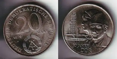 DDR Gedenk Münze 20 Mark 30.Jahrestag der DDR 1979 (111537)