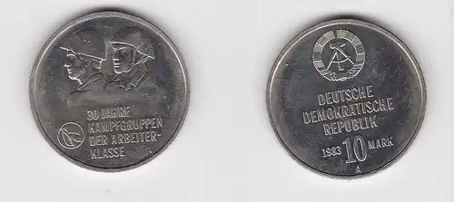 DDR Gedenk Münze 10 Mark 30 Jahre Kampfgruppen der Arbeiterklasse 1983 (128600)