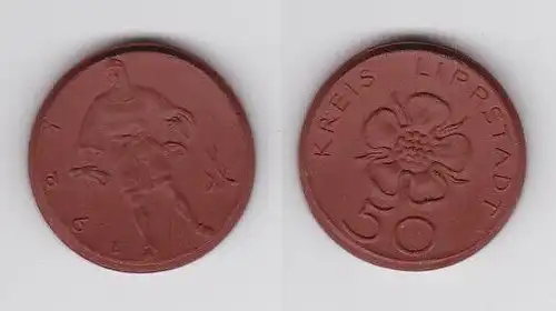 50 Pfennig Notgeld Münze Kreis Lippstadt Meißner Porzellan 1921 (130768)