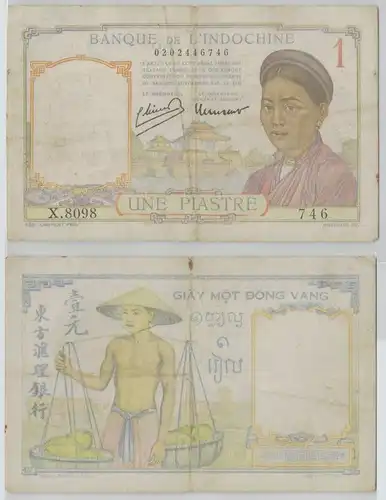 1 Piastres Banknote Franz. Indo China (1932-39) Pick 54 (141527)