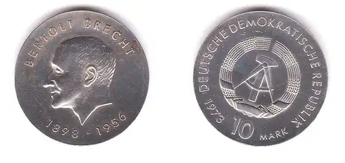 DDR Gedenk Silber Münze 10 Mark Bertholt Brecht 1973 (118191)