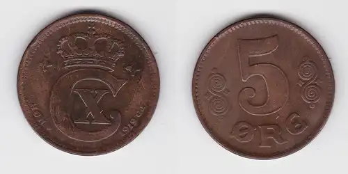 5 Öre Kupfer Münze Dänemark 1919 (133267)