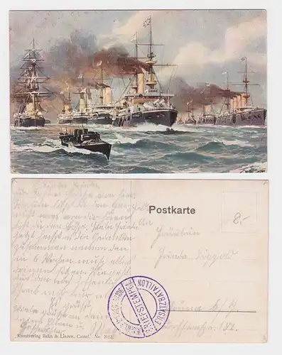 88710 Feldpost Künstler Ak englische Kriegsschiffflotte, Willy Stöwer