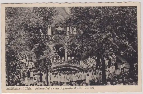 903298 Ak Mühlhausen in Thüringen Brunnenfest an der Popperöder Quelle 1937