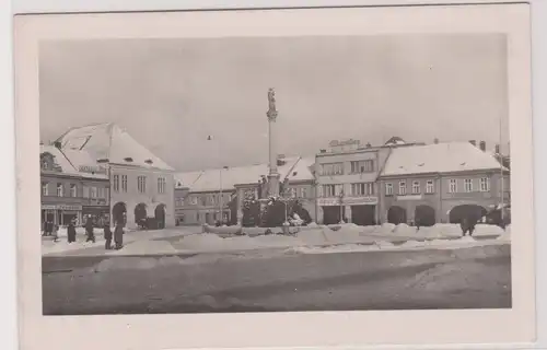 45907 Ak Neuenburg a.d. Elbe Nymburk - Marktplatz im Winter 1943