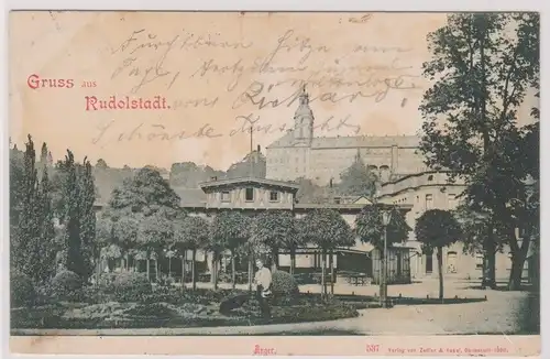 904121 Ak Gruß aus Rudolstadt Anger 1898