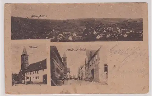 48392 Mehrbild Ak Gissigheim - Kirche, Partie am Schloss und Panorama 1923