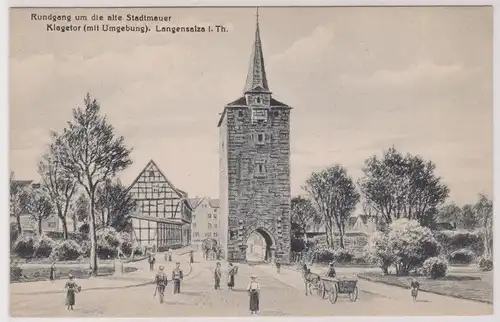 17315 Ak Langensalza - Rundgang um die alte Stadtmauer, Klagetor um 1920