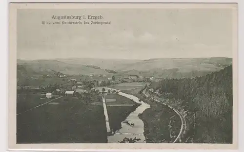 903670 Ak Augustusburg im Erzgebirge Blick vom Kunnerstein ins Zschopautal