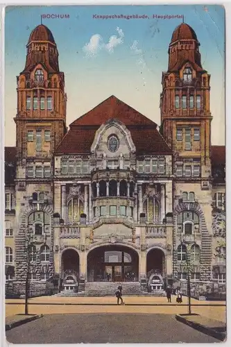 903831 AK Bochum Knappschaftsgebäude Hauptportal 1913