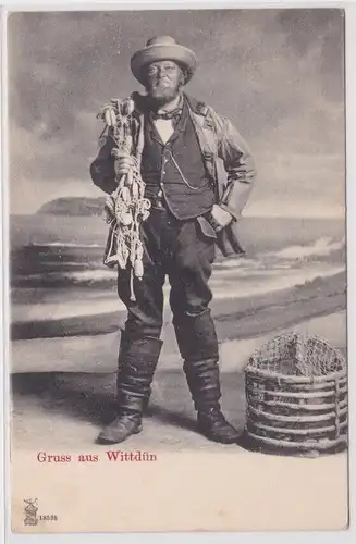 902770 Ak Gruß aus Wittdün auf Amrum Fischer um 1900