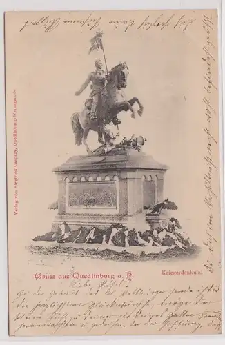 903456 Ak Gruß aus Quedlinburg a.H. Kriegerdenkmal 1900