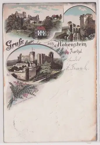12853 Lithographie Ak Gruss aus Hohenstein Aarthal 1898