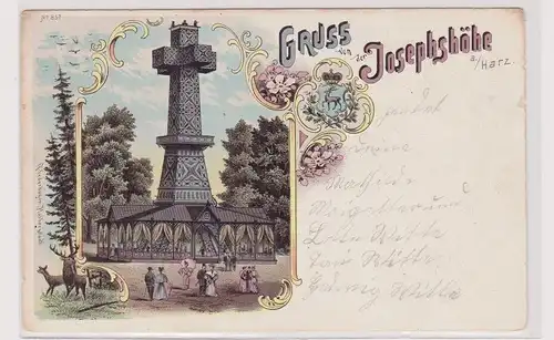 70808 Ak Lithografie Gruss von der Josephshöhe am Harz um 1900
