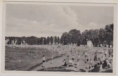 42918 Ak Schwerin-Zippendorf - Strandbad um 1920