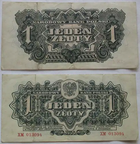 1 Zloty Banknote Polen 1944 Pick 105 (162142)