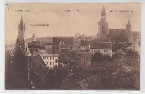 902864 Ak Eisleben Andreas-, St.Nikolai und St.Petri Pauli Kirche 1917