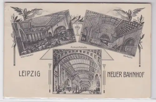 44830 Mehrbild Ak Leipzig neuer Bahnhof 1911