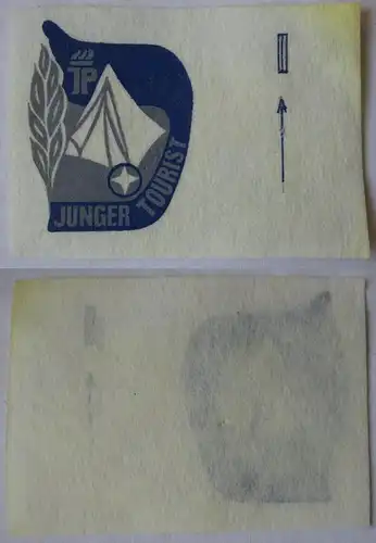 DDR JP Stoffabzeichen Aufnäher Junger Tourist in Silber (164689)