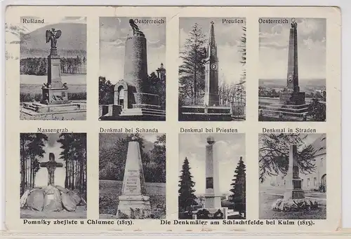 24454 AK Gruß aus Kulm - Denkmäler am Schlachtfelde, Preußen, Rußland 1936