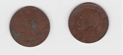 2 Centesimi Kupfer Münze Italien 1914 (129193)