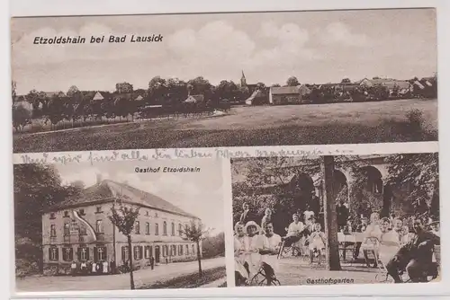 99281 Mehrbild Ak Etzoldshain bei Bad Lausick Totalansicht und Gasthof 1933