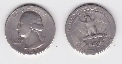 1/4 Dollar Silber Münze USA 1942 ss (164441)