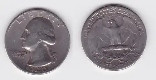 1/4 Dollar Silber Münze USA 1940 ss (164986)