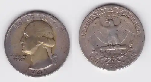 1/4 Dollar Silber Münze USA 1941 ss (165028)