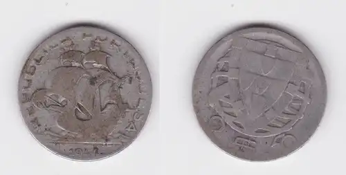 2 1/2 Escudos Silber Münze Portugal 1944 Segelschiff f.ss (164976)