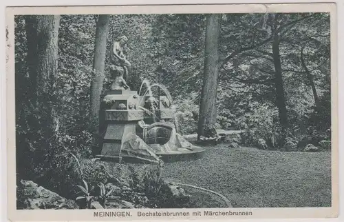 903303 Ak Meiningen Bechsteinbrunnen mit Märchenbrunnen 1928