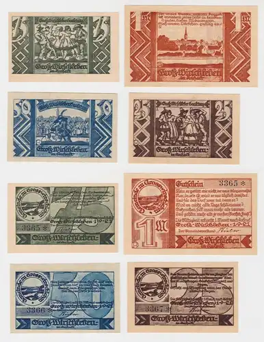 25 Pfennig - 1 Mark Banknote Notgeld Gemeinde Groß-Wirschleben 1.9.1921 (137544)