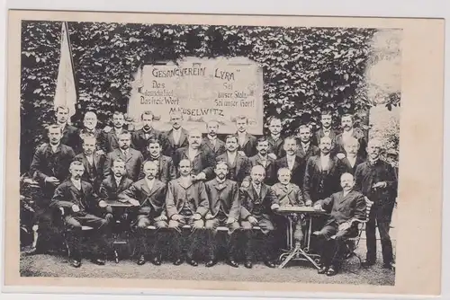 904004 Ak Meuselwitz Gruppenbild Gesangverein "Lyra" um 1910