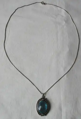 elegante 925er Sterling Silber Halskette mit Schmuckstein Anhänger (164881)