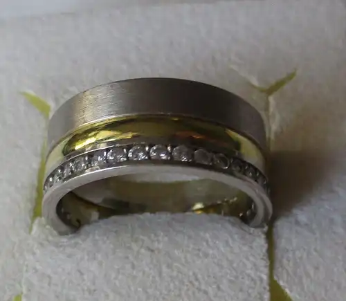 charmanter Silber? Ring Bicolor mit zahlreichen Schmucksteinen (134375)